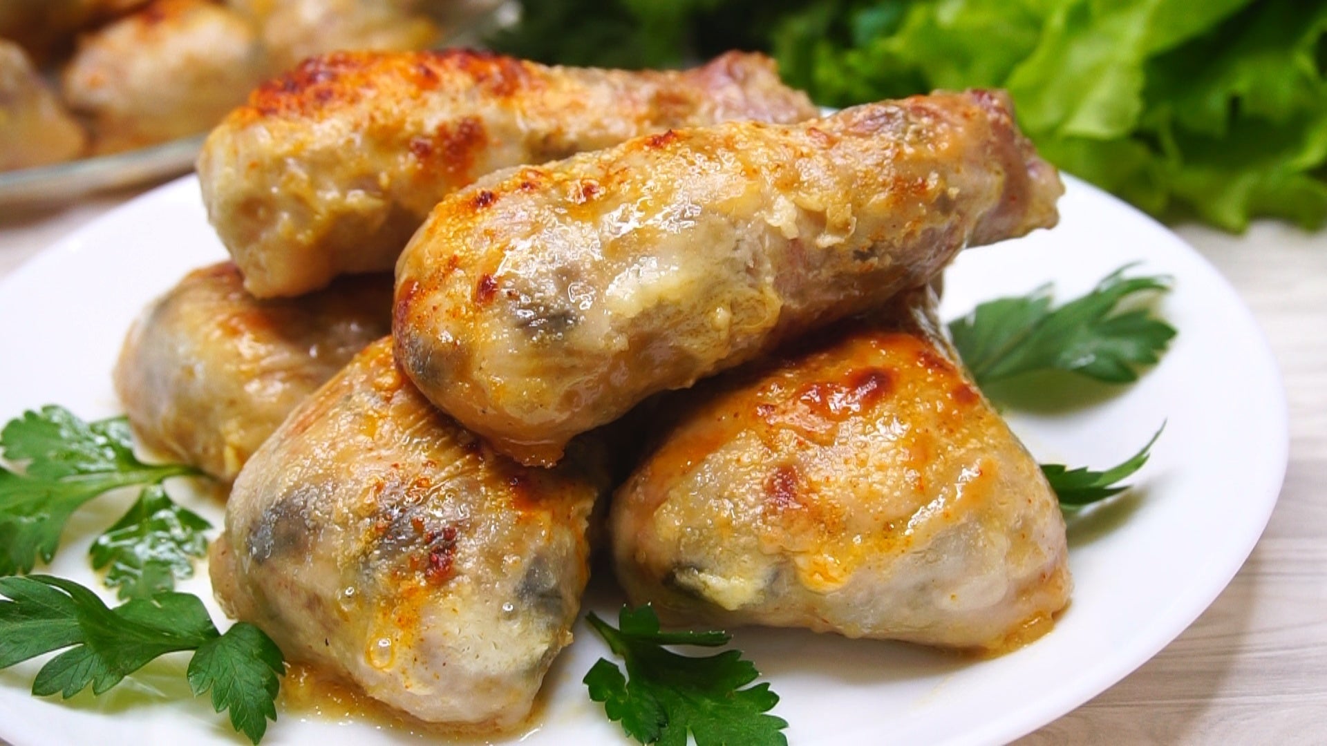 Stuffed chicken legs with rice and mushrooms 2.2 lb. / Куриные ножки фаршированные рисом и грибами 1 кг.